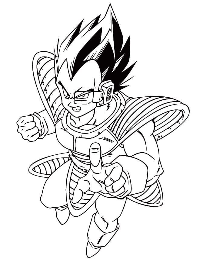 Dibujar Vegeta Gratis para niños para colorir