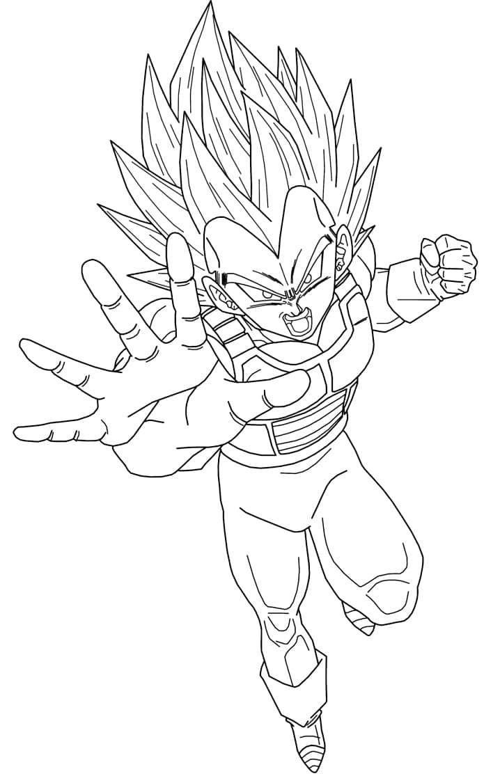 Dibujar Vegeta imprimible gratis para colorir