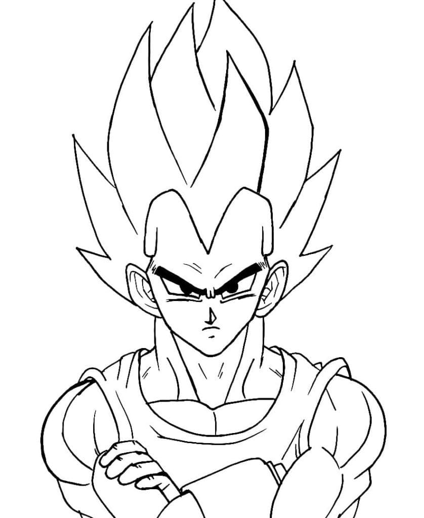 Dibujar Vegeta sencillo para colorir