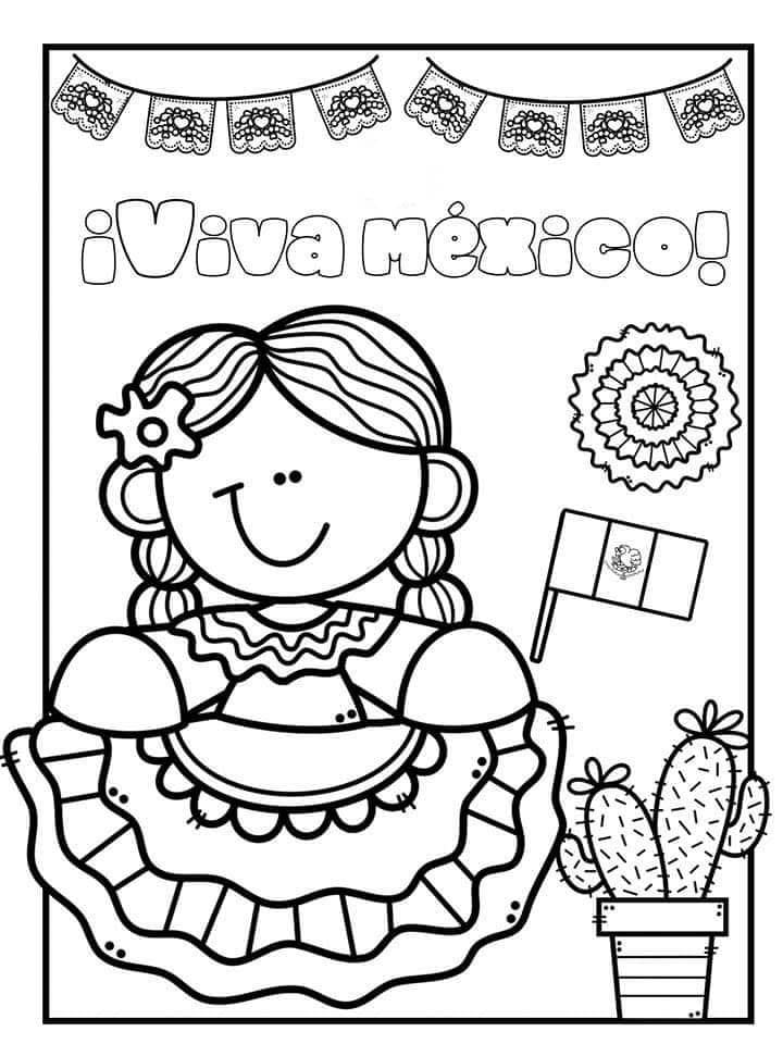 Dibujos de Dibujar Viva Mexico 1 para colorear