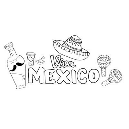 Dibujos de Dibujar Viva Mexico 3 para colorear