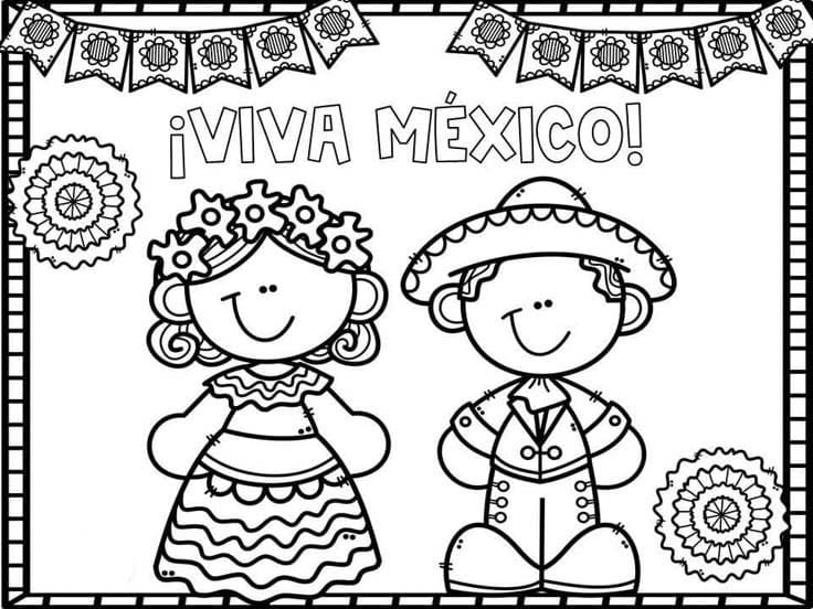 Dibujos de Dibujar Viva Mexico 4 para colorear