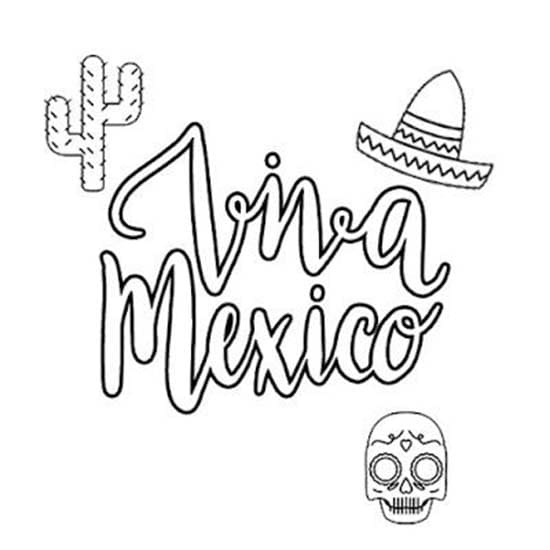 Dibujos de Dibujar Viva Mexico básico para colorear