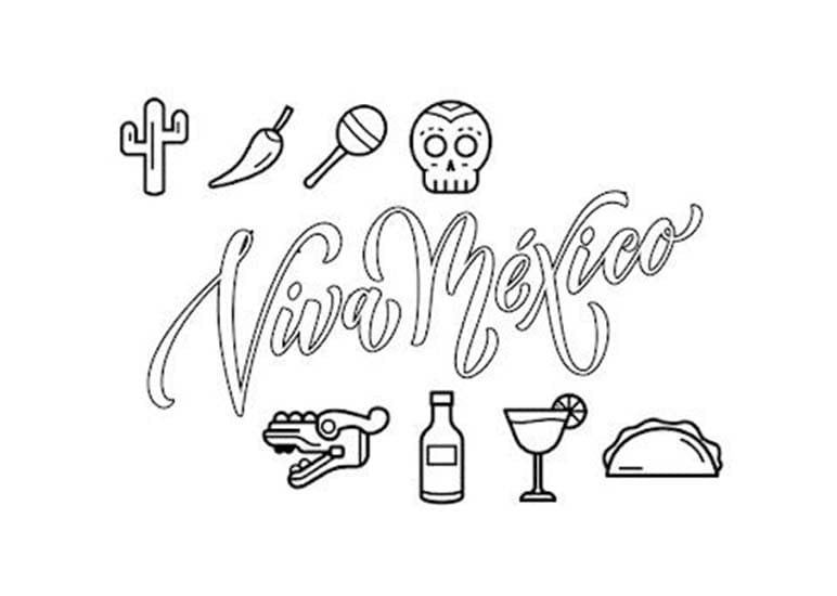 Dibujos de Dibujar Viva Mexico imprimible gratis para colorear