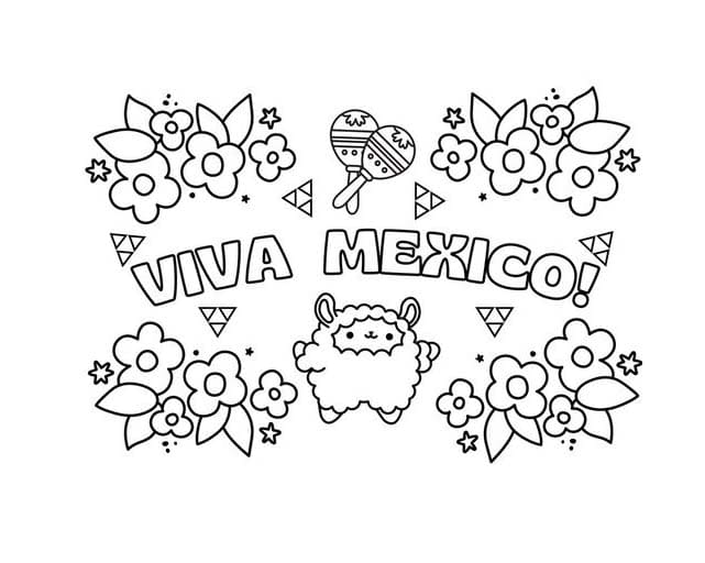 Dibujos de Dibujar Viva Mexico imprimible para colorear