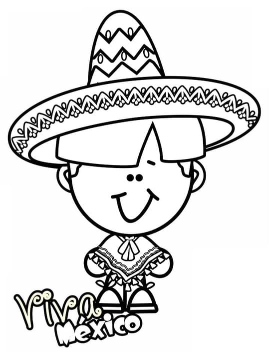 Dibujos de Dibujar Viva Mexico Imprimible para niños para colorear