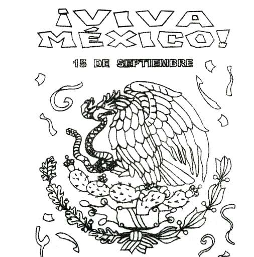 Dibujos de Dibujar Viva Mexico Muy básico para colorear