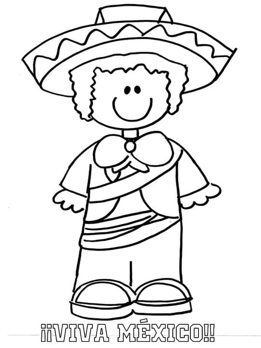 Dibujos de Dibujar Viva Mexico para niños para colorear