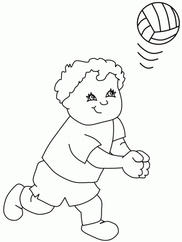 Dibujos de Dibujar Voleibol en niños para colorear