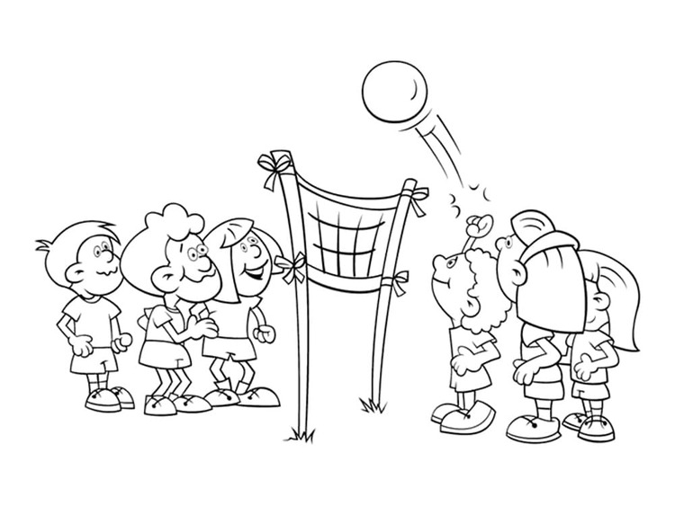 Dibujos de Dibujar Voleibol fácil para colorear