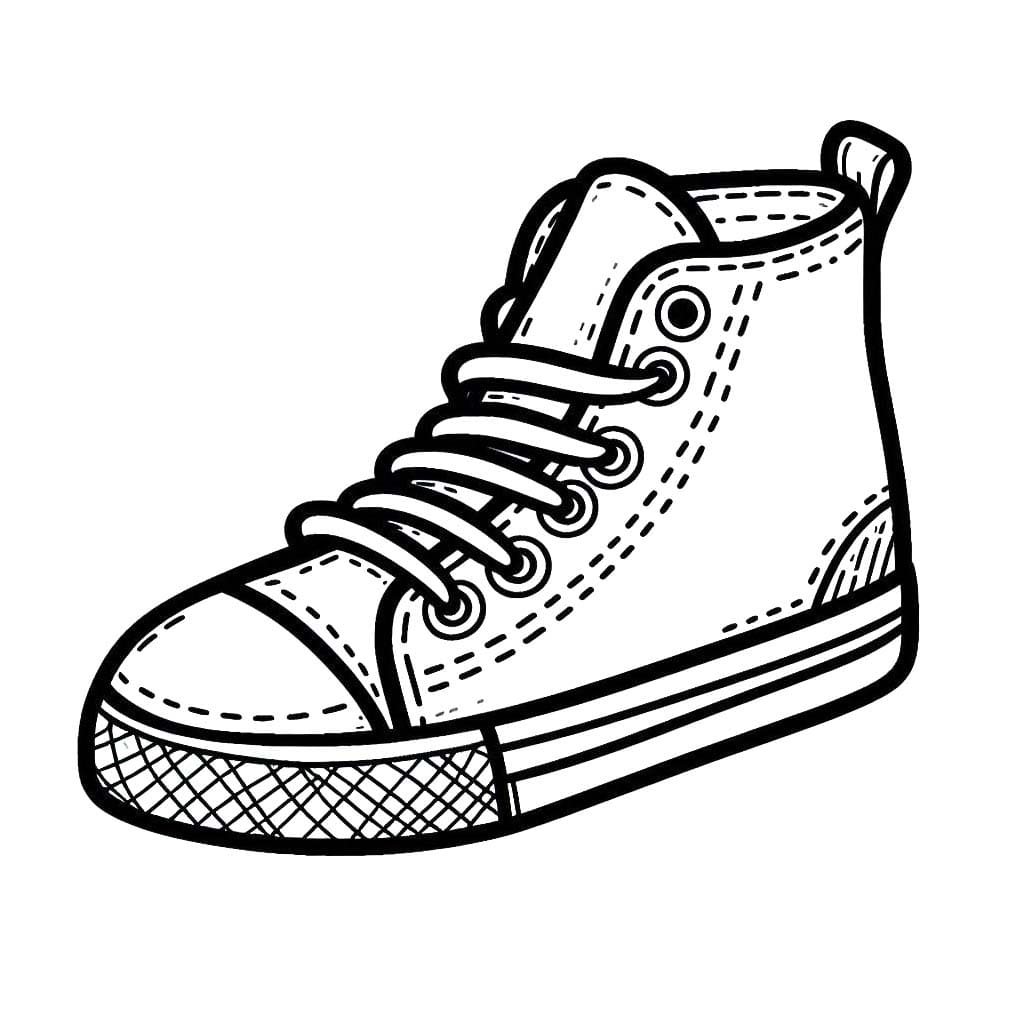 Dibujos de Dibujar Zapatilla en niños para colorear
