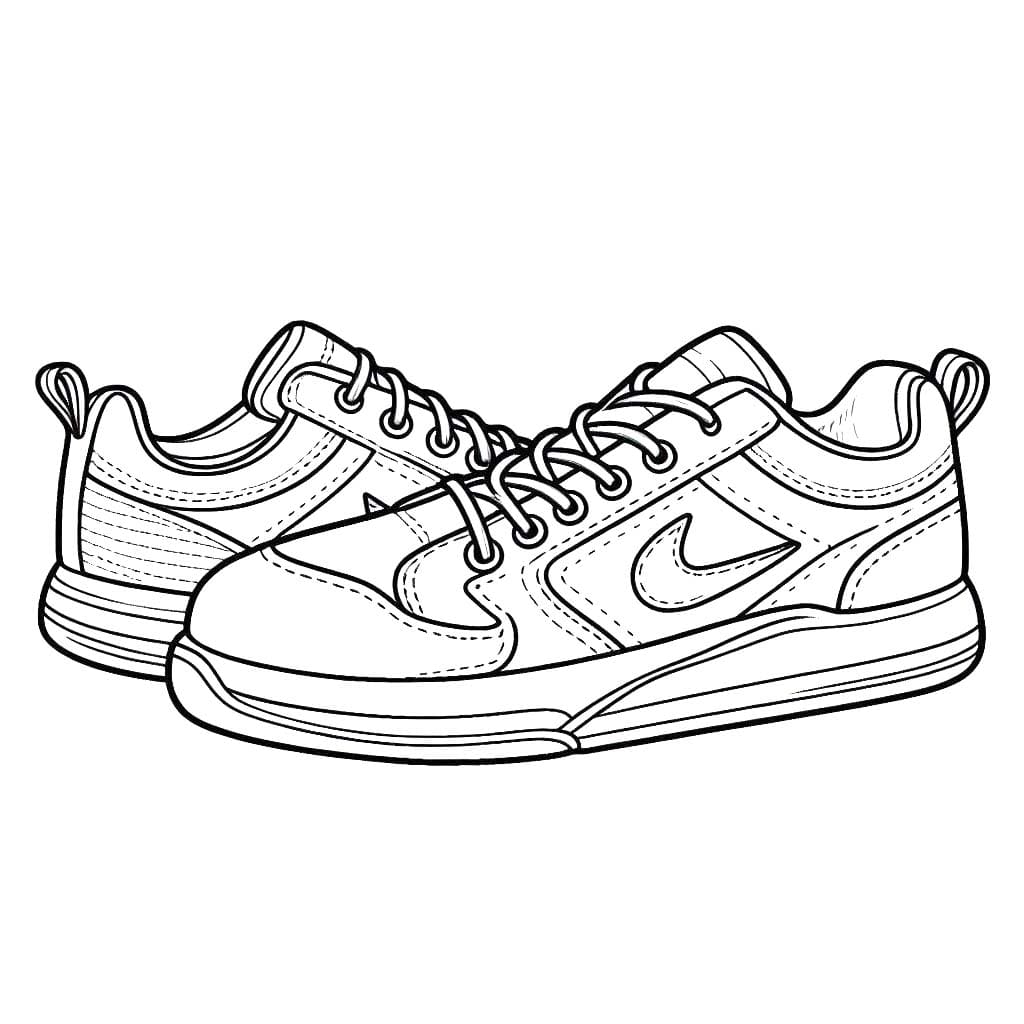 Dibujar Zapatilla fácil para colorir