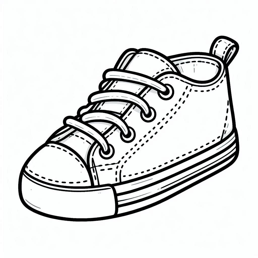 Dibujar Zapatilla imprimibles para niños para colorir