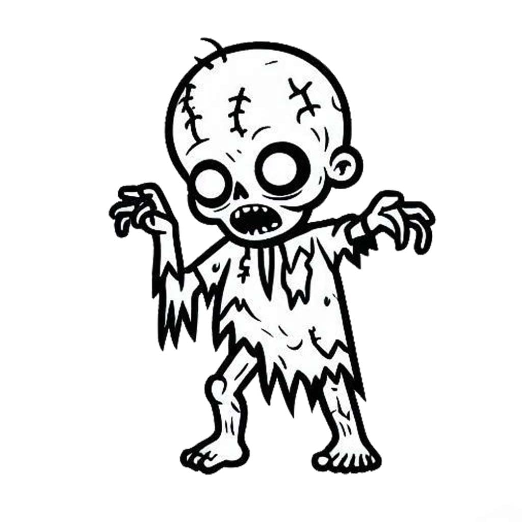 Dibujos de Dibujar Zombi 4 para colorear