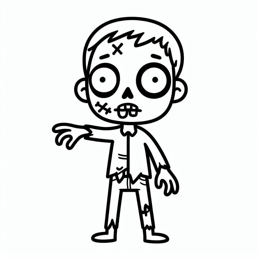 Dibujos de Dibujar Zombi simple para colorear