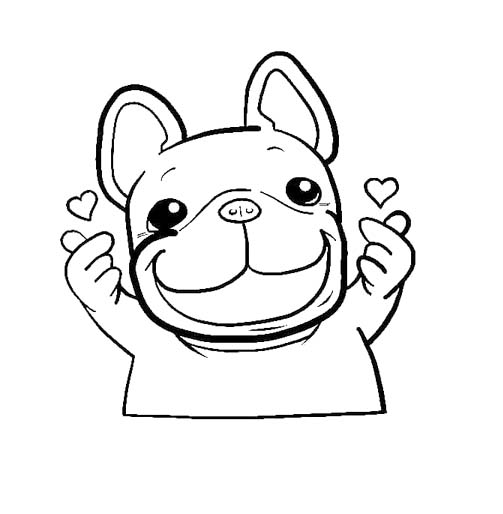 Dibujos de Dibujo animado de un pug feliz para colorear