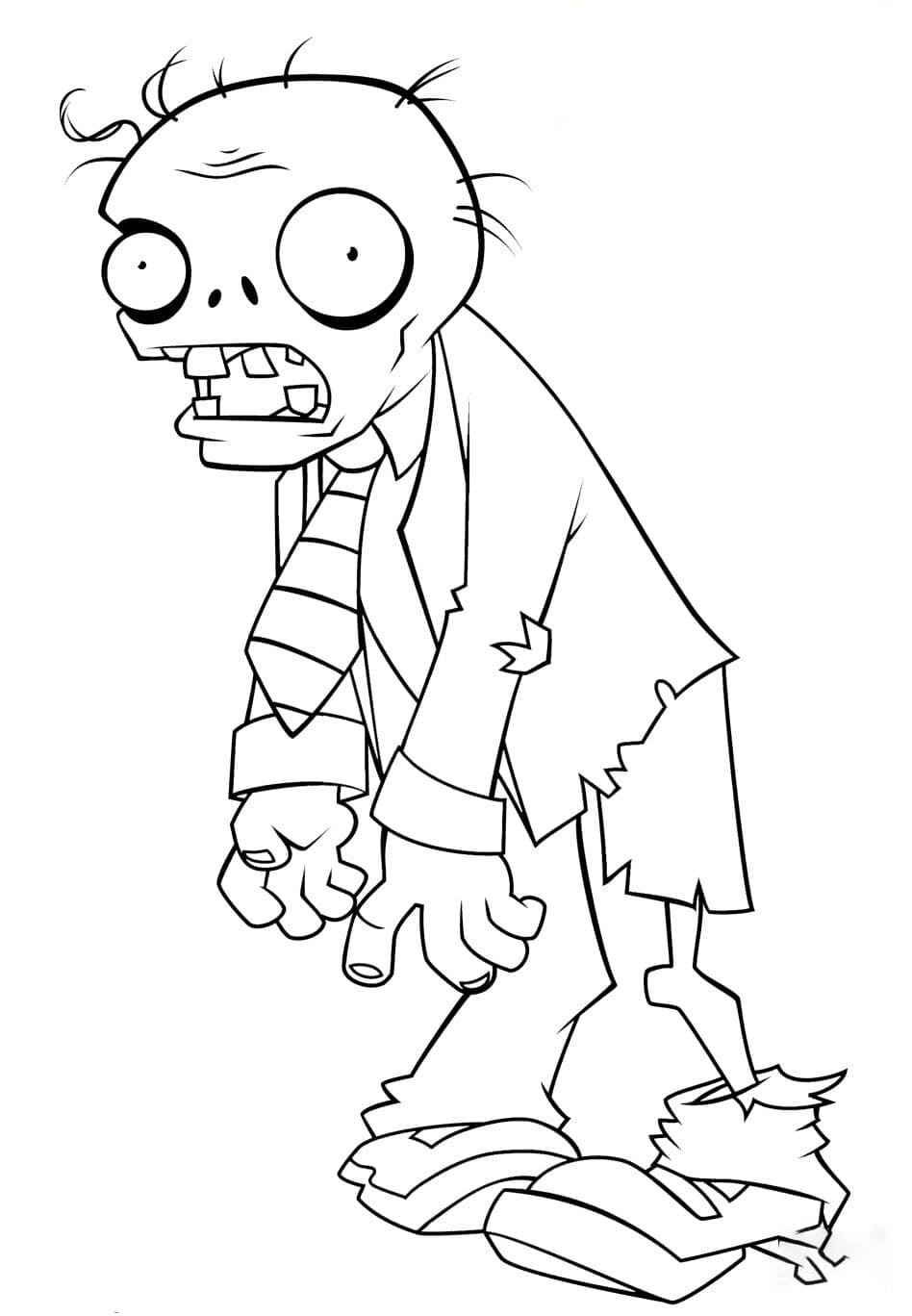 Dibujo básico de Zombies de Plants vs Zombies para colorir