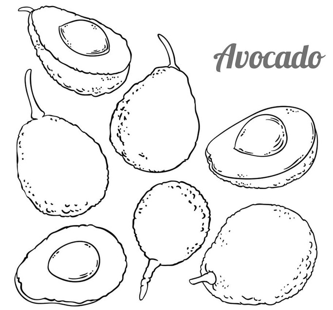 Dibujos de Dibujo de aguacate para colorear