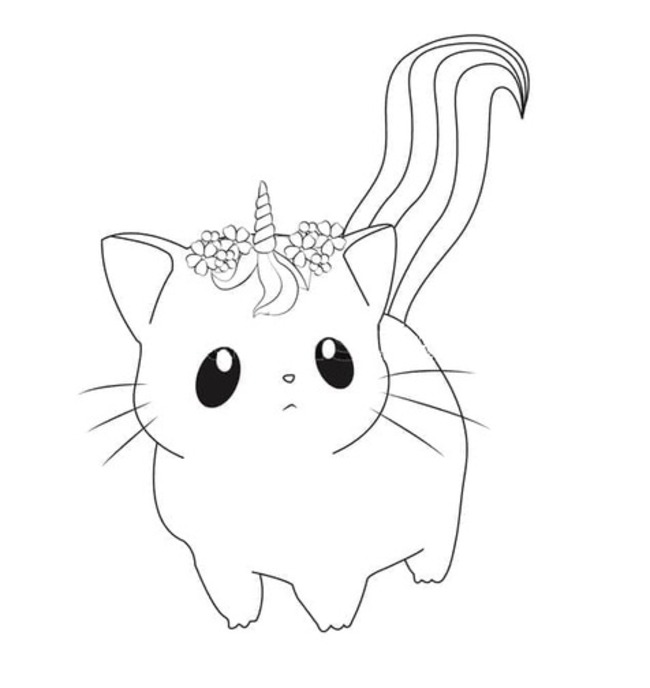 Dibujos de Dibujo de Gato Unicornio para colorear