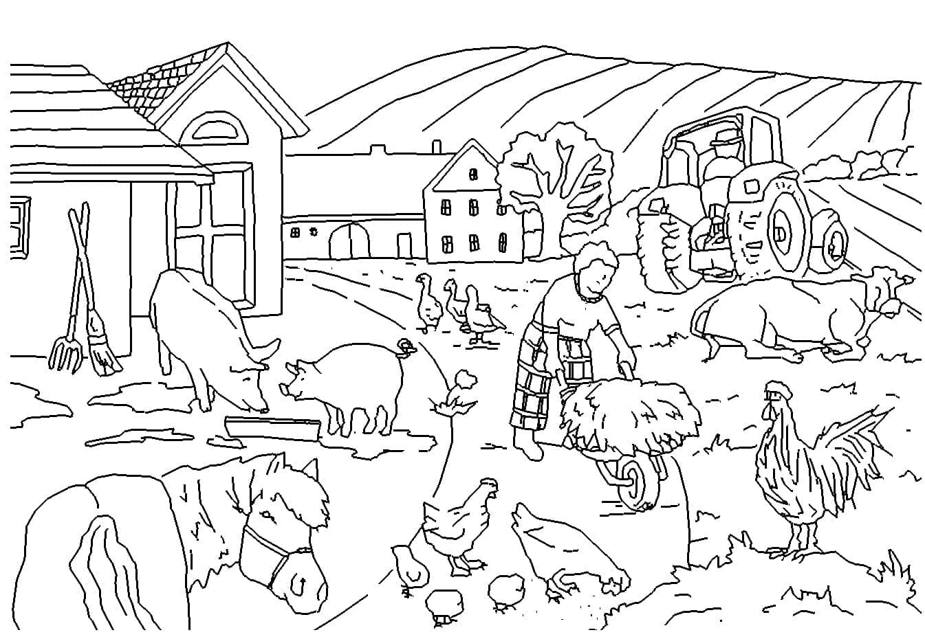 Dibujo de granja para colorir