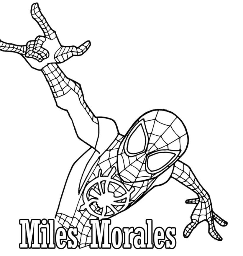 Dibujo de Hombre Araña Miles Morales para colorir