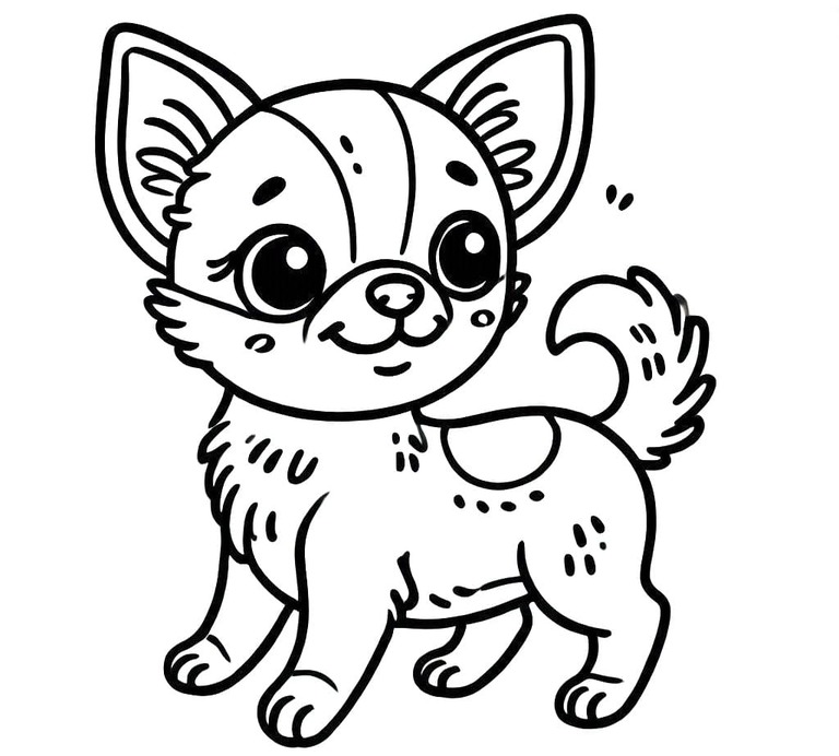 Dibujos de Dibujo de impresión perro chihuahua para colorear