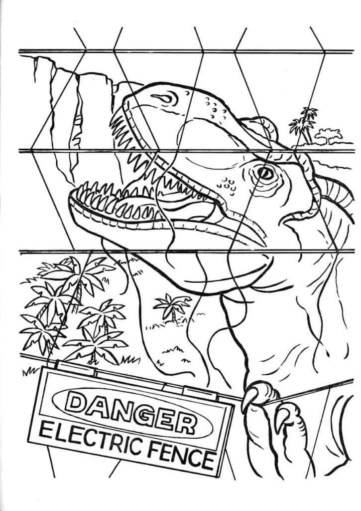 Dibujos de Dibujo de Jurassic Park T-rex gratis para colorear