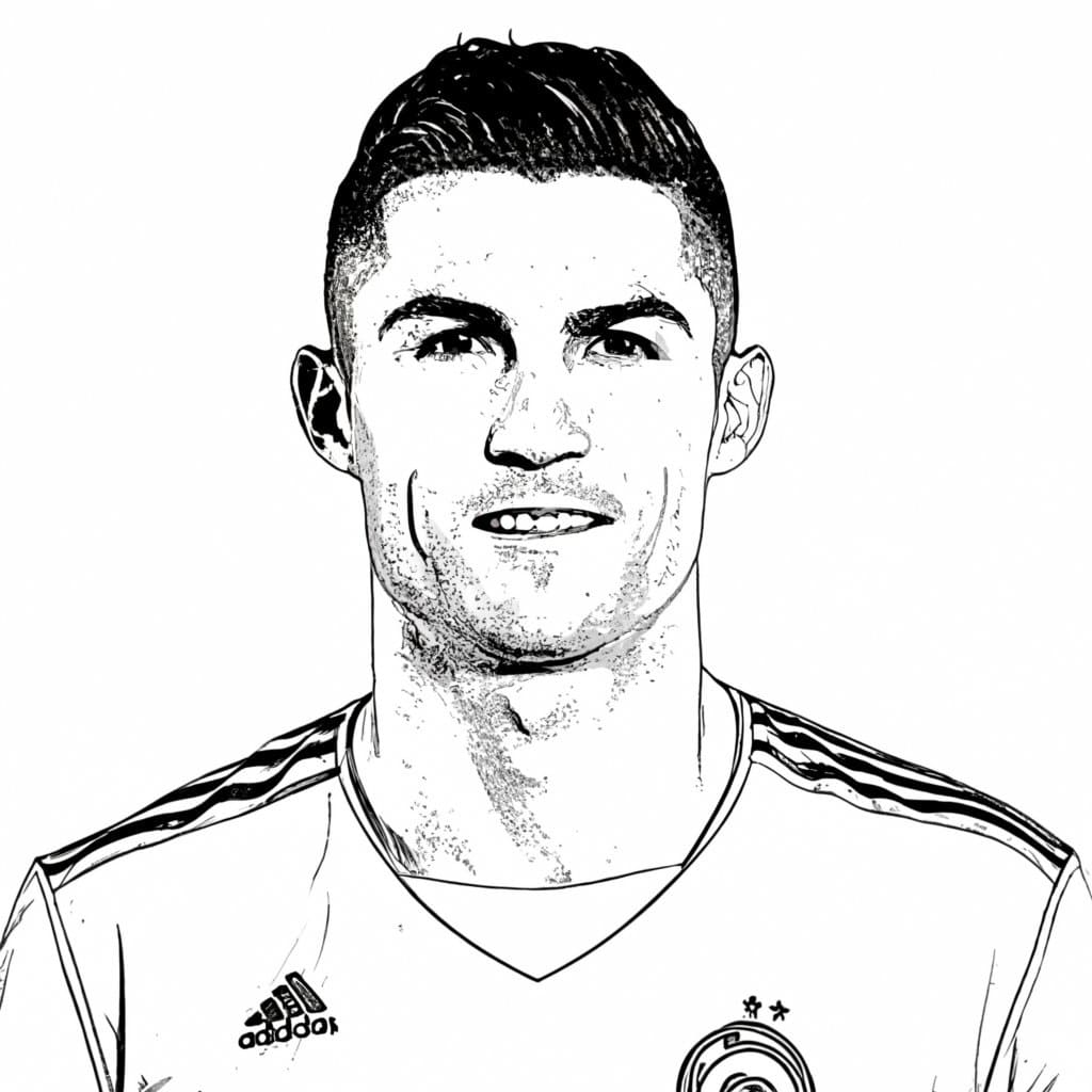 Dibujos de Dibujo de la cara de Cristiano Ronaldo para colorear