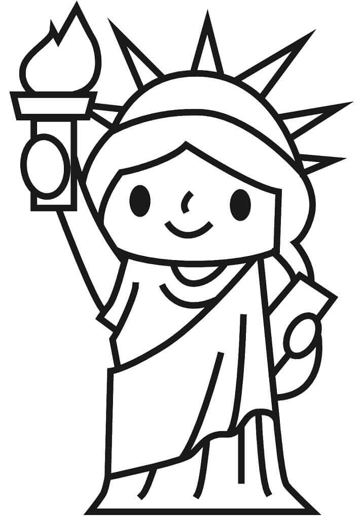 Dibujos de Dibujo de la Pequeña Estatua de la Libertad para colorear