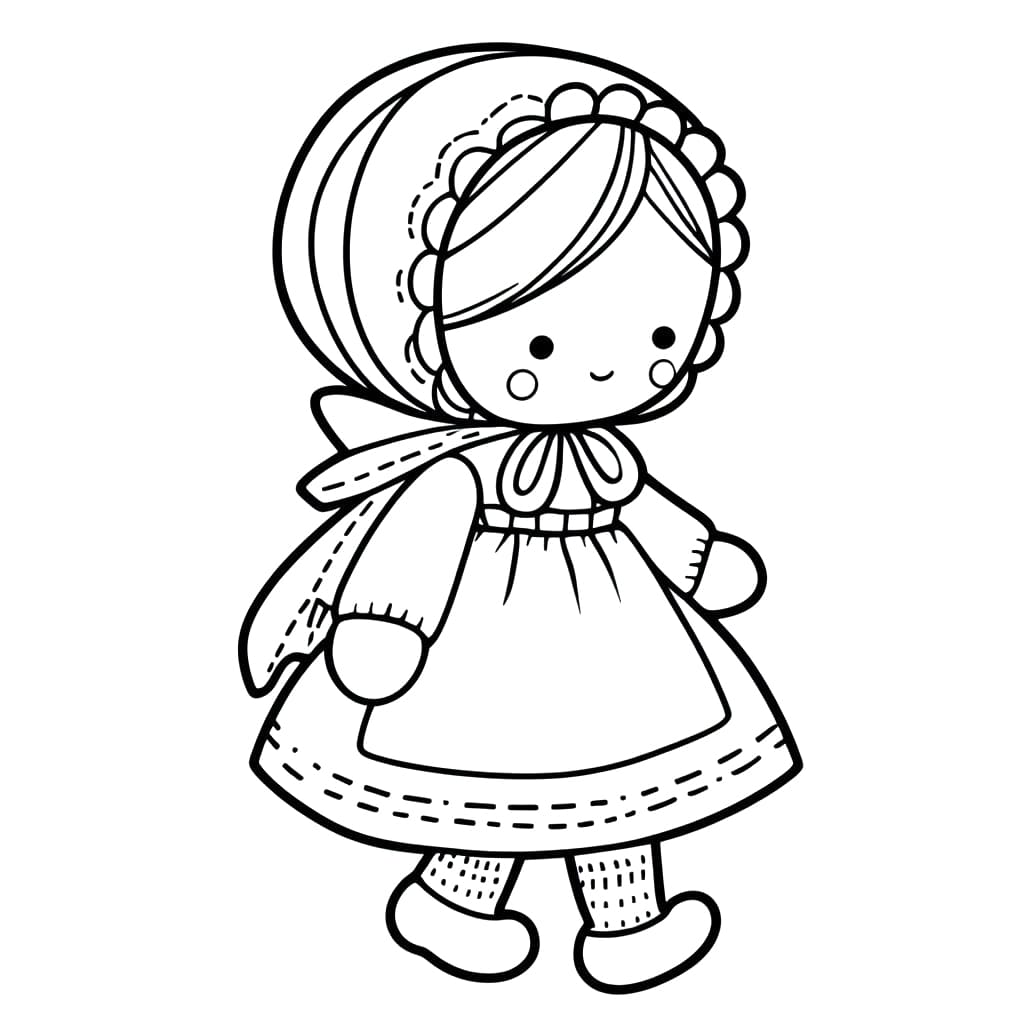 Dibujo de muñeca básico gratis para colorir