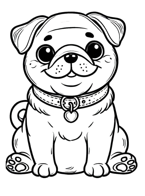 Dibujo de Pug para colorir