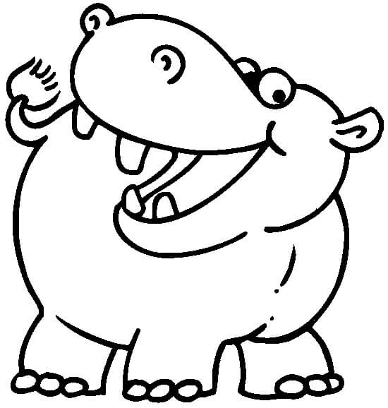 Dibujo Divertido Hipopótamo para colorir