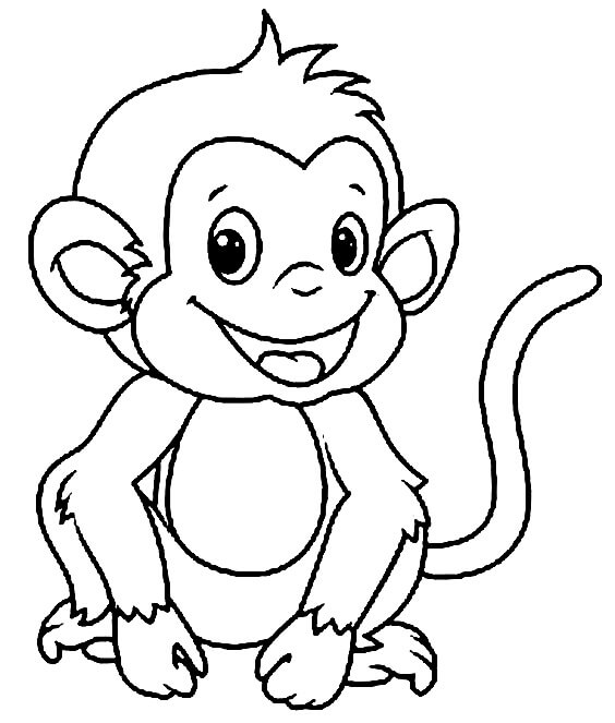 Dibujos de Dibujo Divertido Mono para colorear