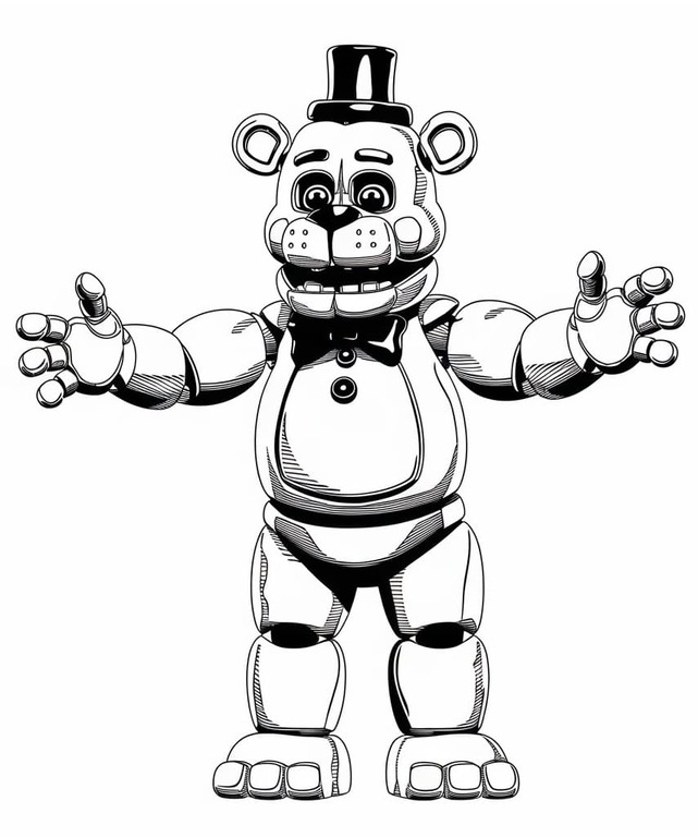 Dibujos de Dibujo gratis de Freddy Fazbear para colorear