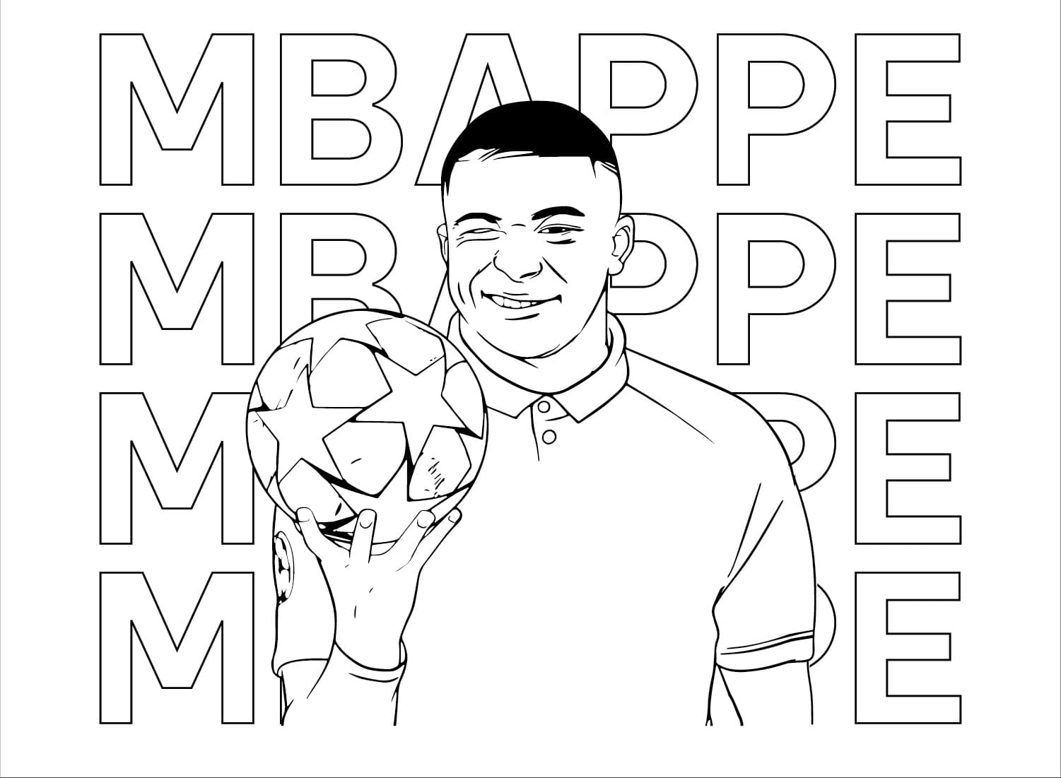 Dibujos de Dibujo gratis Kylian Mbappé para colorear