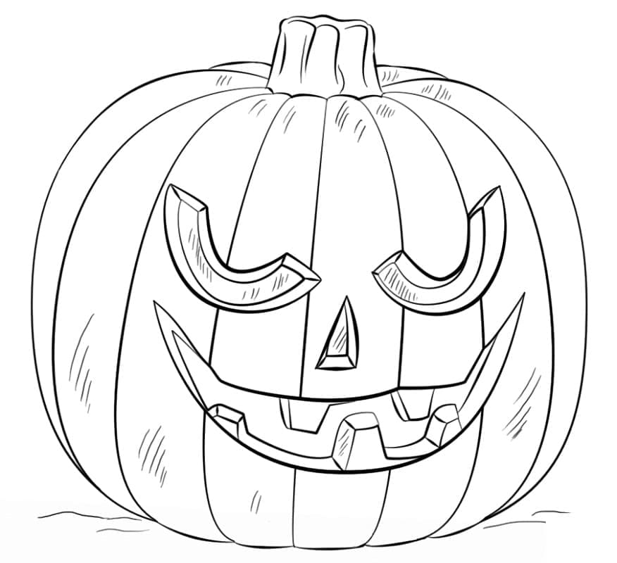 Dibujos de Dibujo gratuito de calabaza de Halloween para colorear