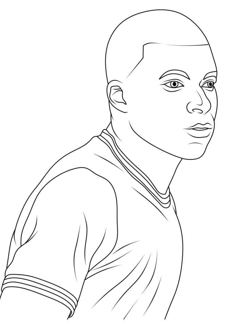 Dibujos de Dibujo Imprimir Kylian Mbappe para colorear