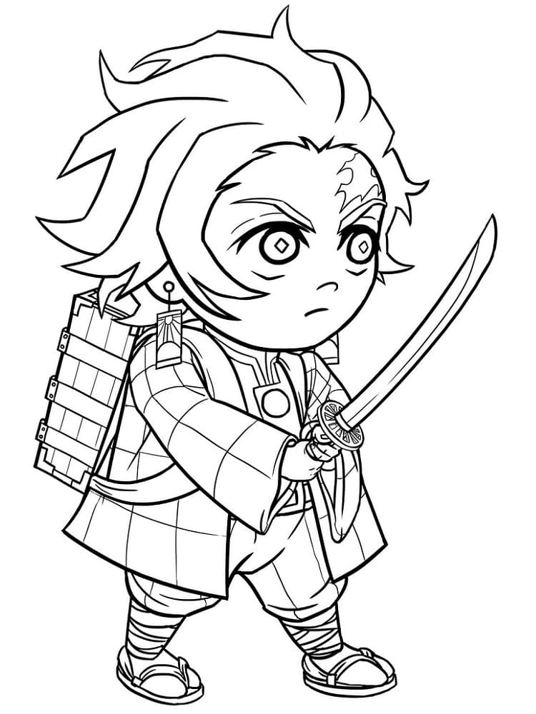 Dibujos de Dibujo libre Chibi Tanjiro para colorear