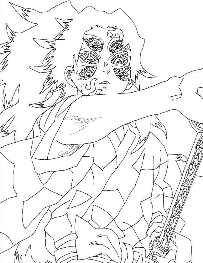 Dibujos de Dibujo libre Kokushibo Demon Slayer para colorear