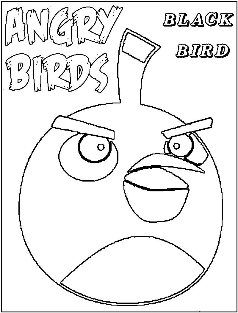 Dibujo Pájaro Negro de Angry Birds para colorir