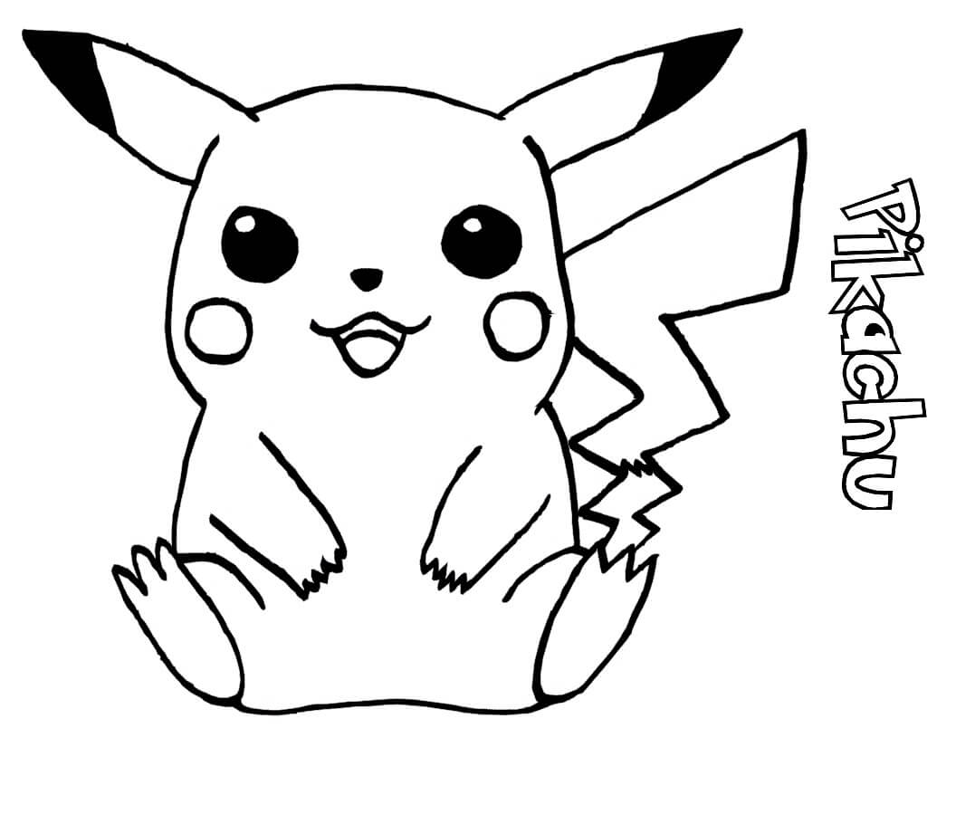 Dibujo Pikachu Sentado para colorir