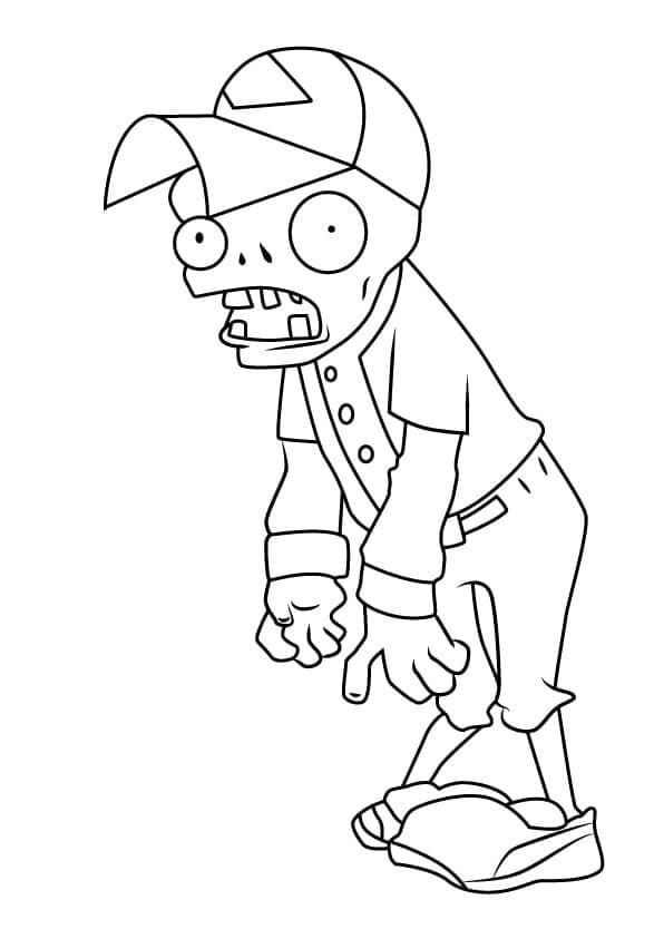 Dibujo Plants vs Zombies zombie de beisbol para colorir