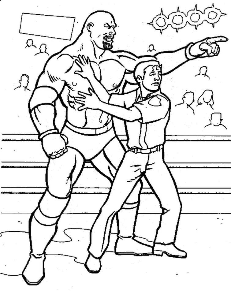 Dibujo WWE imprimible gratis para colorir