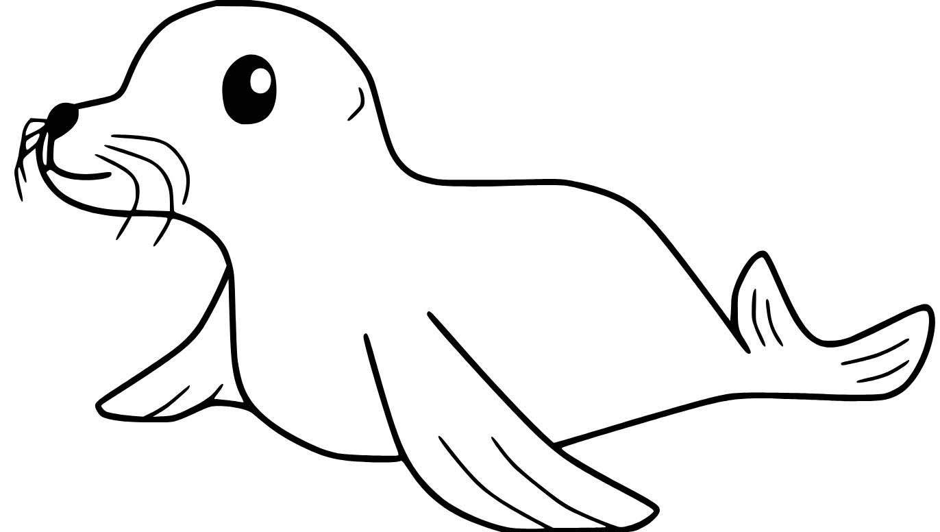 Dibujos de Dibujos animados fáciles Foca para colorear