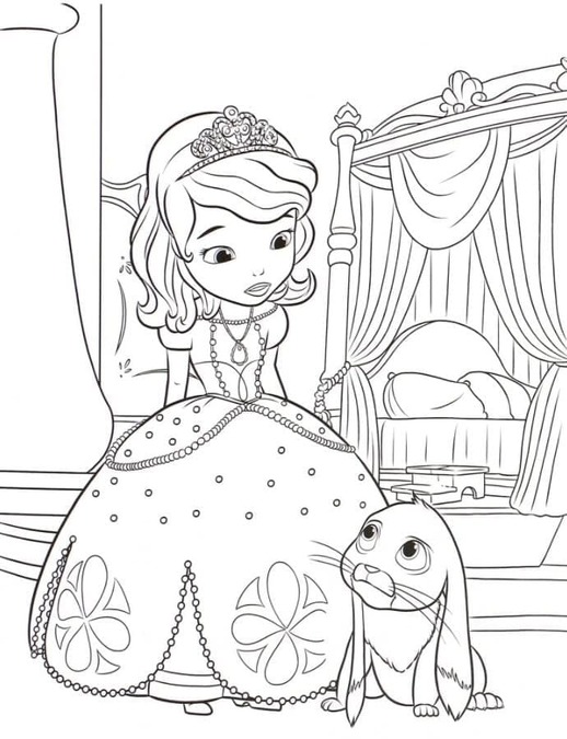 Dibujos de Dibujos animados Princesita Sofía para colorear
