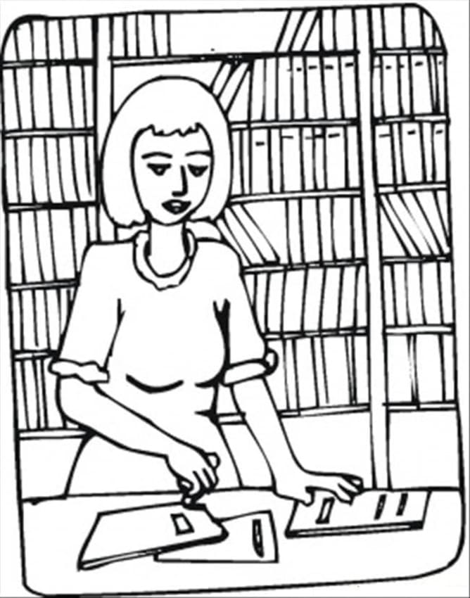 Dibujos de Dibujos Biblioteca fácil para colorear