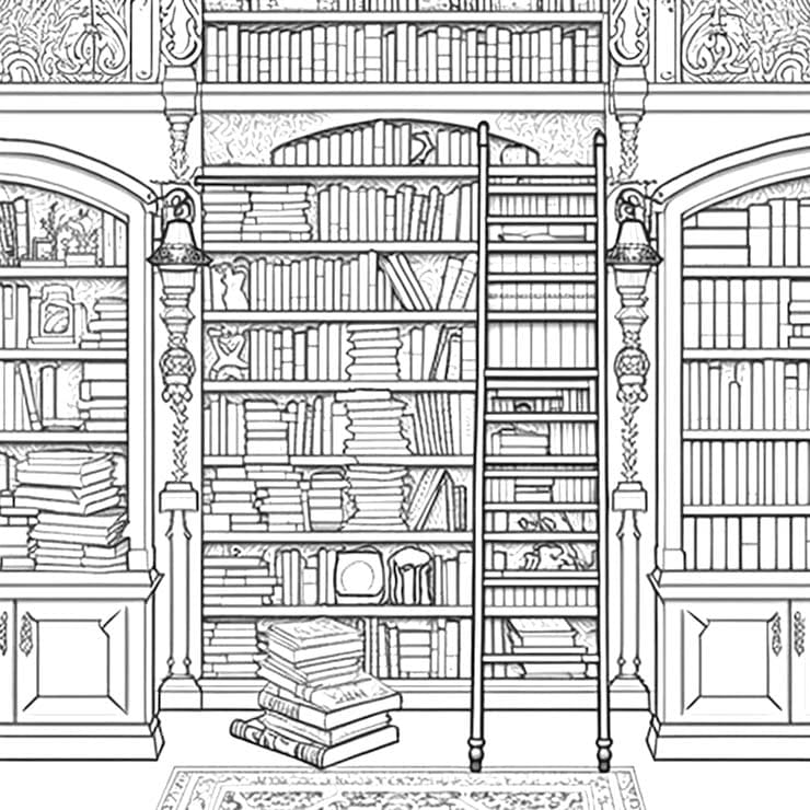 Dibujos de Dibujos Biblioteca gratis para colorear