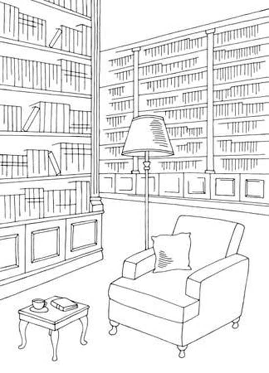 Dibujos de Dibujos Biblioteca imprimible para colorear