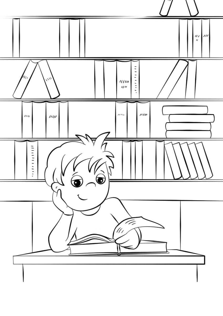 Dibujos de Dibujos Biblioteca muy básico para colorear