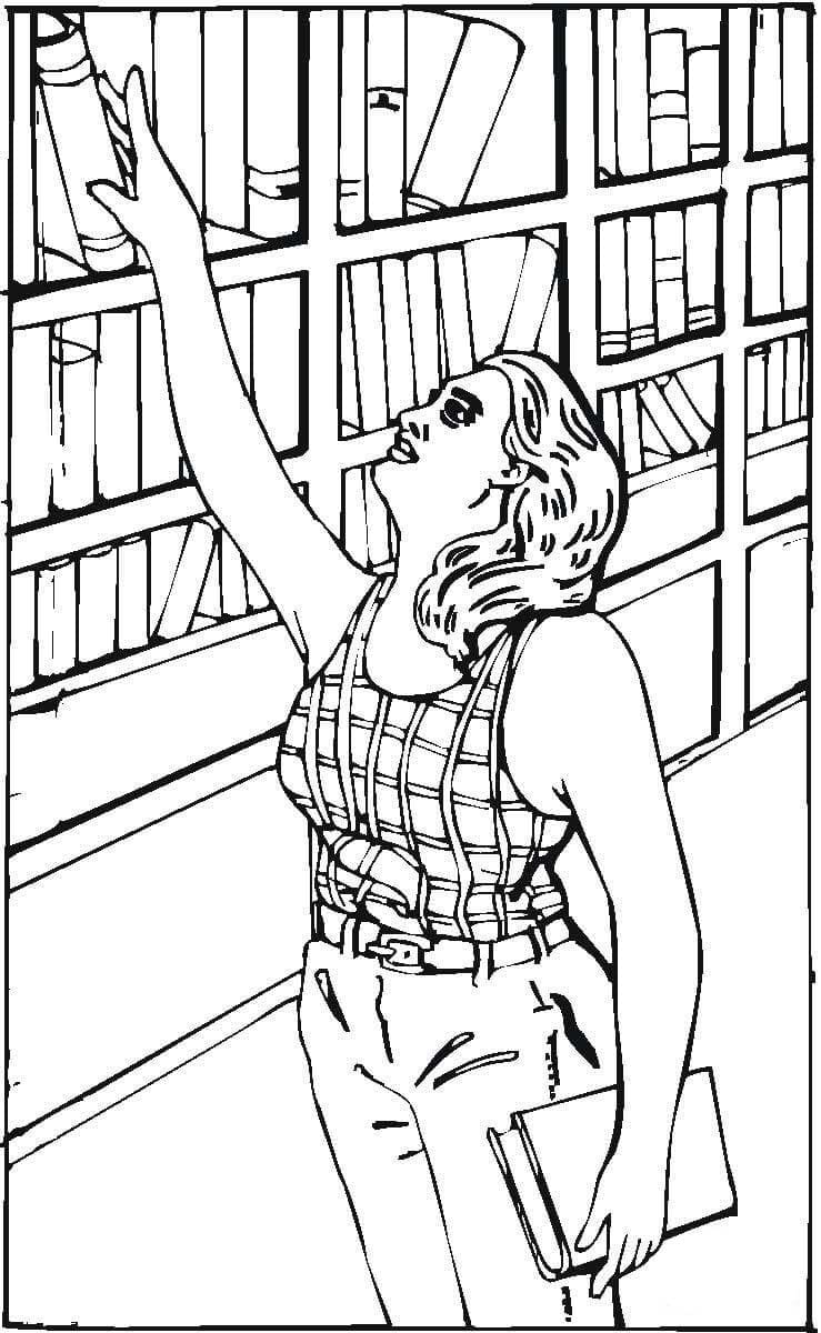 Dibujos de Dibujos Biblioteca sencillo en niños para colorear
